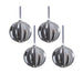 Giada 4.75" Shiny Glass Ball Ornaments with Flock Pattern Set of 4