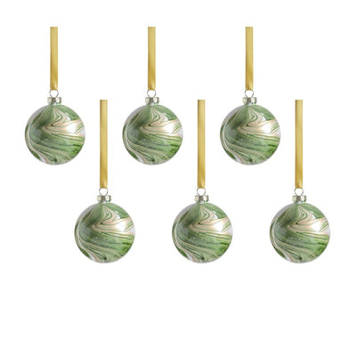 Product Image: Luster Watercolor Effect Glass Ornaments Set of 6