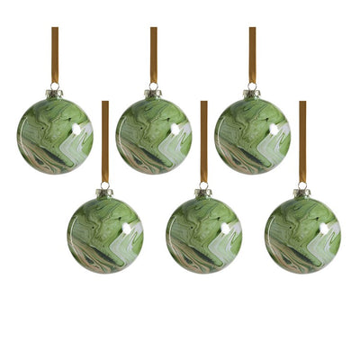 Product Image: Luster Watercolor Effect Glass Ornaments Set of 6