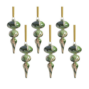 Luster Watercolor Effect Glass Ornaments Set of 6