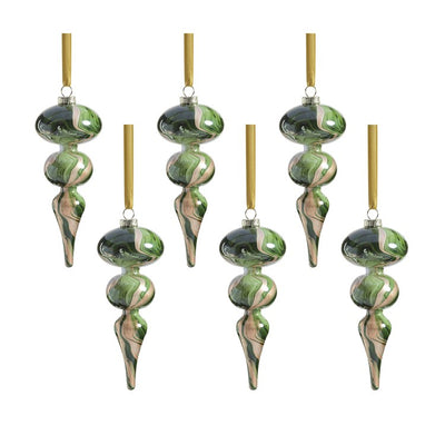 Product Image: Luster Watercolor Effect Glass Ornaments Set of 6