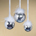 Luster Glass Ball Ornaments with Feather Design Set of 6