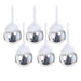 Luster Glass Ball Ornaments with Feather Design Set of 6