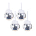 Luster 4.75" Glass Ball Ornaments with Feather Design Set of 4