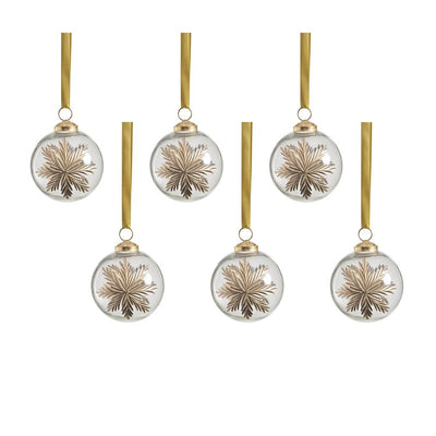 Product Image: Ezio 3" Golden Glimmer Glass Ball Ornaments Set of 6
