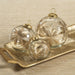 Ezio Golden Glimmer Glass Ball Ornaments Set of 4