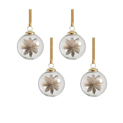 Product Image: Ezio Golden Glimmer Glass Ball Ornaments Set of 4