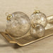Krona 3" Golden Echoes Pattern Glass Ornaments Set of 6