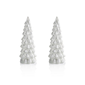 Mireille LED Snow Tabletop Trees Set of 2
