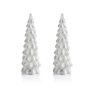 Mireille LED Snow Tabletop Trees Set of 2