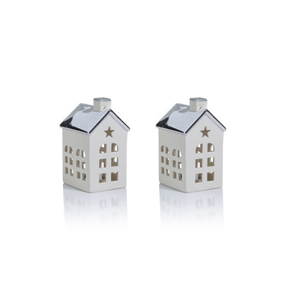 Product Image: Lilou Two-Piece Set Porcelain LED House with Colored Roof