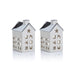 Lilou Two-Piece Set Porcelain LED House with Colored Roof