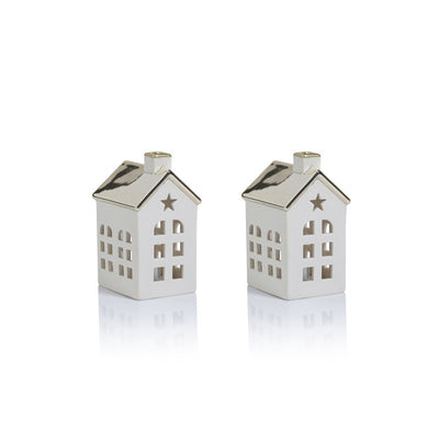 Product Image: Lilou Two-Piece Set Porcelain LED House with Colored Roof