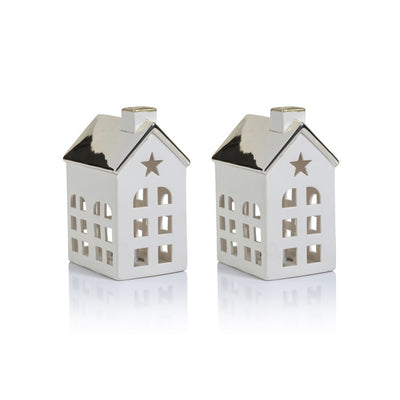 Product Image: Lilou Two-Piece Set Porcelain LED House with Colored Roof