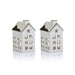 Lilou Two-Piece Set Porcelain LED House with Colored Roof