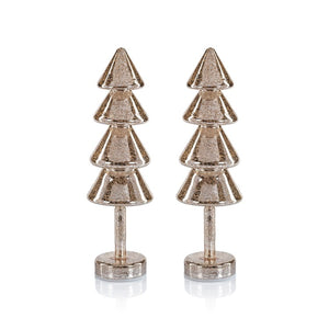 Crimbo Sparkle Layered Cone LED Trees Set of 2