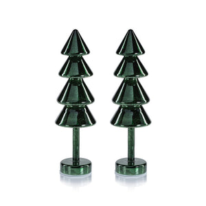 Crimbo Sparkle Layered Cone LED Trees Set of 2