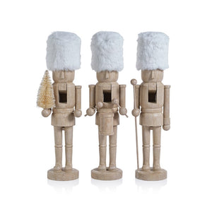 Ortwin Resin Nutcracker Figurines with Fur Hat Set of 3