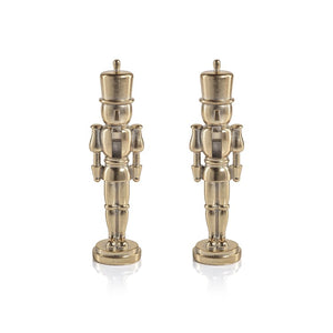 Hartwin Metallic Decorative Nutcracker Figurines Set of 2