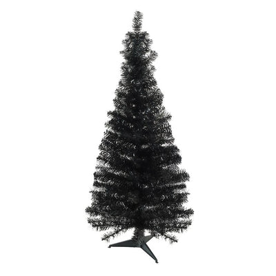 Product Image: 4' Unlit Slim Black Tinsel Artificial Halloween Tree