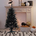 4' Unlit Holographic Black Slim Artificial Tinsel Halloween Tree