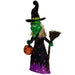39" LED Lighted Witch with Broom Outdoor Halloween Decoration