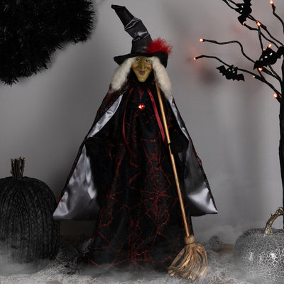 Product Image: 18" Victorian Style Witch with Broom Halloween Figure