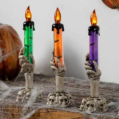 Product Image: 8.25" LED Lighted Skeleton Hand Halloween Candles Set of 3