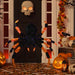 4.5' Lighted Black and Orange Spider Halloween Decoration with Purple LED Lights