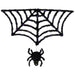 36" Black Lighted Spider and Web Halloween Decoration with Purple LED Lights