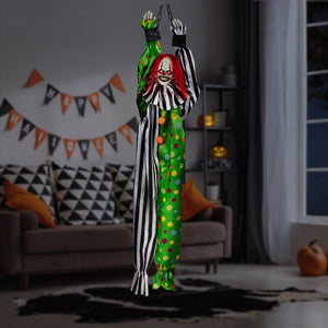 5' Animated Shaking Clown with Sound Hanging Halloween Decoration
