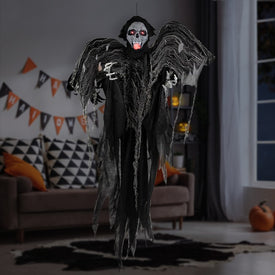 5' Animated Hanging Zombie Vampire with Lights and Sound Halloween Decoration