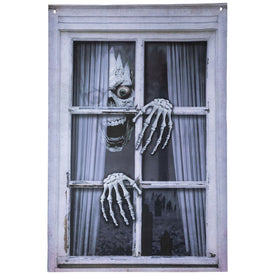 46" Scary Skeleton Fake Window Halloween Decoration