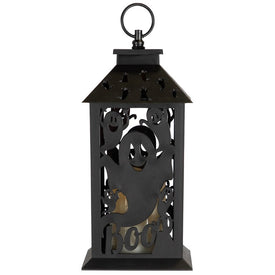 11" LED Lighted Ghosts Halloween Candle Lantern - Black