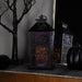 11" LED Lighted Bats "Happy Halloween" Candle Lantern - Black