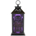 11" LED Lighted Bats "Happy Halloween" Candle Lantern - Black