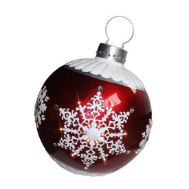Pre-Lit Outdoor Ball Ornament - Red