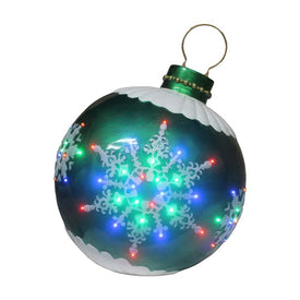 Pre-Lit Outdoor Ball Ornament - Green