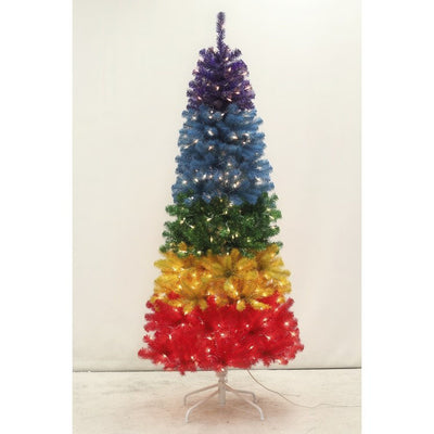 Product Image: 4' Pre-Lit Rainbow Artificial Christmas Tree with 150 Clear Staylit Lights