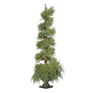 6.5' Pre-Lit Spiral Pine Artificial Christmas Tree with 350 Clear Staylit Lights