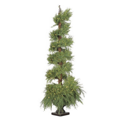 Product Image: 6.5' Pre-Lit Spiral Pine Artificial Christmas Tree with 350 Clear Staylit Lights