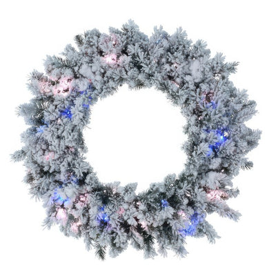 Product Image: 36" Pre-Lit Snowy Mountain Artificial Christmas Wreath with 100 Clear Standard Lights