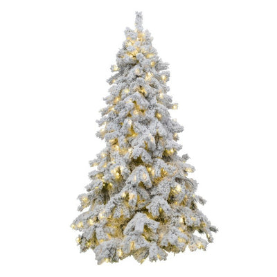 Product Image: 7.5' Pre-Lit Wonderland Flocked Artificial Christmas Tree with 700 Clear Staylit Lights