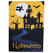 18" x 12.5" Haunted House with Flying Witch Halloween Outdoor Garden Flag