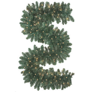 9' Pre-Lit Oregon Fir Garland Christmas Garland with 100 Clear Standard Lights