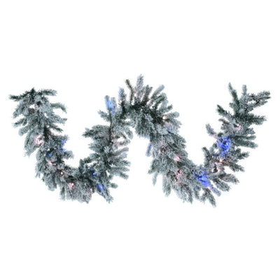 Product Image: 9' Pre-Lit Snowy Mountain Artificial Christmas Garland with 100 Clear Standard Lights
