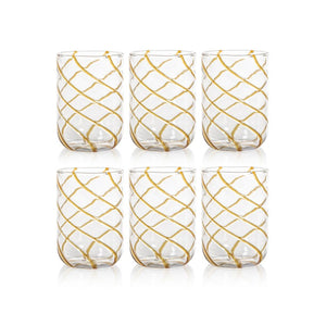 Maltia Swirl Design Glass Tumblers Set of 6
