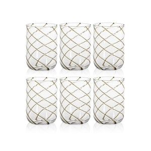 Maltia Swirl Design Glass Tumblers Set of 6