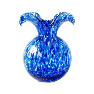 Hibiscus Glass Cobalt Tortoiseshell Small Fluted Vase