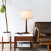 Table Lamp Taper Jeffrey Botwin 2 Lamp Dark Walnut/Weathered Brass White Linen Wood